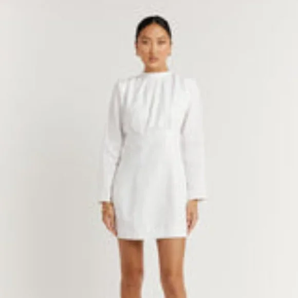 DISSH | Dresses | Woods White Linen Mini Dress 4 White | Poshmark